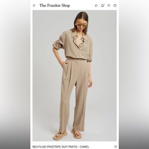 The Frankie Shop Bea Fluid Pinstripe Suit Pants and Shirt